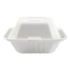 Bagasse Molded Fiber 1-Compartment White Food Containers, Hinged-Lid, 6" X 6", 500/Carton 2 Bagasse Molded Fiber 1-Compartment White Food Containers, Hinged-Lid, 6" X 6", 500/Carton -Dixie Shop Bagasse Molded Fiber Food Containers Hinged Lid 1 Compartment 6 x 6 White 125 Sleeve 4 Sleeves Carton 294138 medium