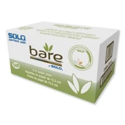 Dart Bare Paper Eco-Forward Plate, Green/Tan, 6", 500/Carton