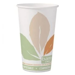 Dart Bare Eco-Forward PLA Paper Hot Cups, 16 Oz. Leaf Design, - 50/Pack