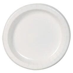 Dixie Basic Paper White Dinnerware Plates, 8-1/2", 500/Carton