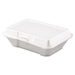 Dart Foam Hinged Lid Food Container, 9-3/10" X 6-2/5" X 2-9/10", 200/Carton