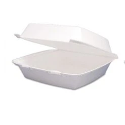 Dart White Foam Perforated Hinged Lid Food Container, 9-1/4" X 9-1/2" X 3", 200/Carton