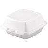 Dart White Foam Carryout Food Containers, 6" X 5-7/8" X 3" 500/Carton -Dixie Shop Carryout Food Containers Foam 1 Comp 5 7 8 x 6 x 3 White 500 Carton 294727 medium