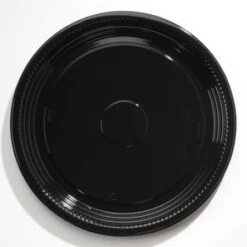 Caterline Casuals Thermoformed Platters, PET, Black, 18" Dia.. 25/Carton