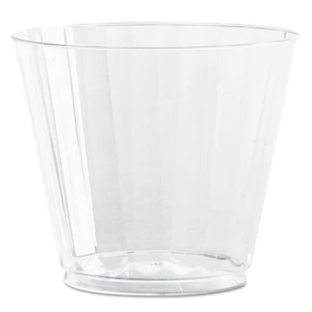WNA Squat Classic Clear Fluted Crystal Plastic Tumblers, 9 Oz. 240/Carton 3 WNA Squat Classic Clear Fluted Crystal Plastic Tumblers, 9 Oz. 240/Carton
