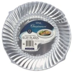 Classicware Clear Plastic Plates, 10 1/4", 12/Pack