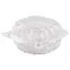 Dart ClearSeal Hinged-Lid Plastic Containers, 6" X 5 4/5" X 3"- 500 Pcs -Dixie Shop ClearSeal Hinged Lid Plastic Containers 6 x 5 4 5 x 3 Clear 500 Carton 294794 medium