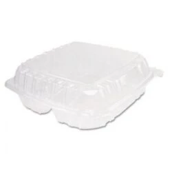 Dart ClearSeal 3-Compartment Plastic Hinged Containers, 9" X 9-1/2" X 3", - 200 Pcs