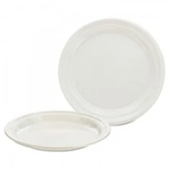 Dart Famous Service White Plastic Plates, 7" - 1000 Pcs