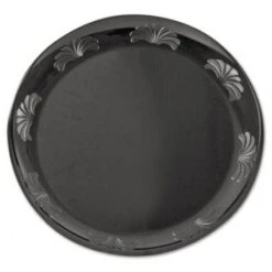 Designerware Black Plastic Plates, 7-1/2", 180/Carton
