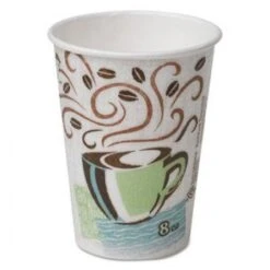Dixie Perfectouch Individually Wrapped Paper Hot Cups, 8 Oz., Coffee Dreams, 1000/Carton