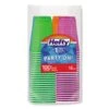 Hefty Easy Grip Disposable Plastic Party Cups, 16 Oz., Assorted, 400/Carton -Dixie Shop Easy Grip Disposable Plastic Party Cups 16 oz Assorted 100 Pack 4Pk Carton 299069 medium