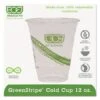 Eco-Products GreenStripe Cold Drink Cups, 12 Oz., 1000/Carton 1 Eco-Products GreenStripe Cold Drink Cups, 12 Oz., 1000/Carton -Dixie Shop Eco Products GreenStripe Cold Drink Cups 12 oz 1000 Carton 288564 medium