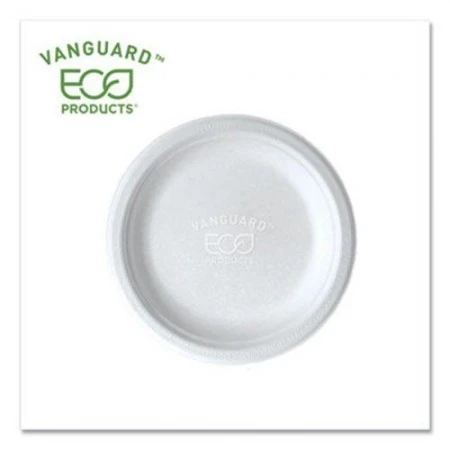 Eco-Products Vanguard Renewable And Compostable Sugarcane Plates 6", 1000/Carton 3 Eco-Products Vanguard Renewable And Compostable Sugarcane Plates 6", 1000/Carton