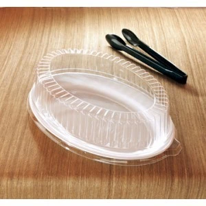 Emi Yoshi EMI-1116LP Clear Plastic Oval Lid (PET) 11" X 16" - 50 Pcs 3 Emi Yoshi EMI-1116LP Clear Plastic Oval Lid (PET) 11" X 16" - 50 Pcs