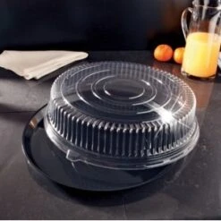 Emi Yoshi EMI-580CPP Black Round Deli Max / Dome (PET) 18" - 25 Sets