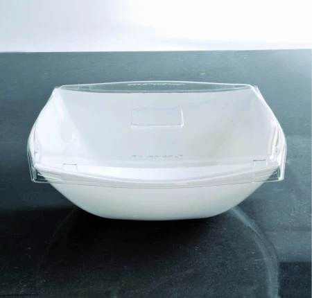 Emi Yoshi EMI-SB128LP PET Square Serving Bowl Lid 128 Oz. - 4 Doz 3 Emi Yoshi EMI-SB128LP PET Square Serving Bowl Lid 128 Oz. - 4 Doz