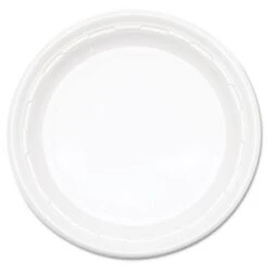 Dart Famous Service Impact Plastic White Dinnerware Plate, 10 1/4" Dia. - 500 Pcs