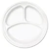Dart Famous Service Plastic 3-Compartment Plates, 10 1/4" Dia. -- 500 Pcs