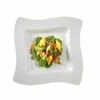 Fineline Settings 108-WH Wavetrends Bone Square Plastic Salad Plate 8" - 10 Doz