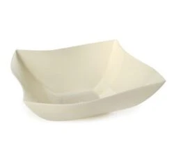 Fineline Settings 128-BO Wavetrends Bone Square Plastic Serving Bowl 128 Oz. - 25 Pcs