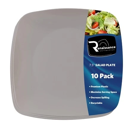 Fineline Settings 1508-SV Renaissance Silver Square Plastic Salad Plate 7-1/2" - 10 Dozen 3 Fineline Settings 1508-SV Renaissance Silver Square Plastic Salad Plate 7-1/2" - 10 Dozen