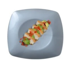 Fineline Settings 1510-SV Renaissance Silver Square Plastic Dinner Plate 10" - 10 Dozen