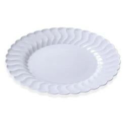 Fineline Settings 210-BK Flairware Black Plastic Dinner Plate 10-1/4" - 12 Doz
