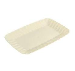 Fineline Settings 257-BO Flairware Bone Plastic Snack Tray 5" X 7" - 21 Doz