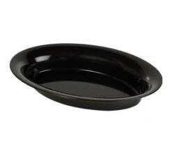 Fineline Settings OVB09128.BK Platter Pleasers Black Oval Serving Bowl 128 Oz. - 2 Doz