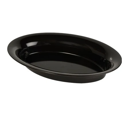 Fineline Settings 3514D-CL Platter Pleasers Black Plastic Oval Serving Bowl 250 Oz. - 20 Pcs 3 Fineline Settings 3514D-CL Platter Pleasers Black Plastic Oval Serving Bowl 250 Oz. - 20 Pcs