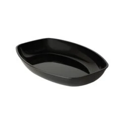 Fineline Settings 3525-BK Platter Pleasers Black Plastic Luau Bowl 1 Qt. - 50 Pcs