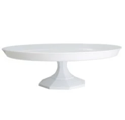 Fineline Settings 3602-WH Platter Pleasers White Plastic Cake Stand 13-3/4" - 1 Dozen