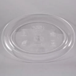 Fineline Settings 483.CL Platter Pleasers Clear Oval Plastic Serving Tray 11" X 16" - 25 Pcs