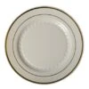 Fineline Settings 509-BO Bone With Gold Rim Plastic Plate 9" - 150 Pcs -Dixie Shop Fineline Settings 509 BO Bone with Gold Rim Plastic Plate 9 quot 150 pcs 315319 medium