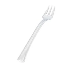 Fineline Settings 6500-CL Tiny Temptations Tiny Tines Clear Plastic Tasting Fork 4" - 80 Doz