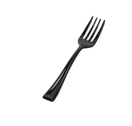 Fineline Settings 6500-BK Tiny Temptations Tiny Tines Black Plastic Tasting Fork 4" - 80 Doz 3 Fineline Settings 6500-BK Tiny Temptations Tiny Tines Black Plastic Tasting Fork 4" - 80 Doz