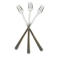 Fineline Settings 6510-SV Tiny Temptations Silver Plastic Mini Cocktail Fork 6" - 400 Pcs