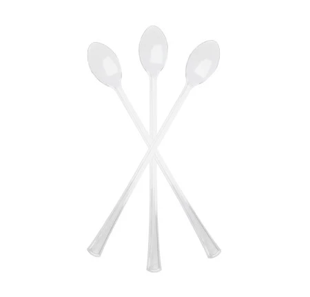 Fineline Settings 6511-CL Tiny Temptations Clear Plastic Mini Cocktail Spoon 6" - 400 Pcs 3 Fineline Settings 6511-CL Tiny Temptations Clear Plastic Mini Cocktail Spoon 6" - 400 Pcs