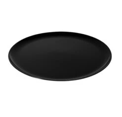 Fineline Settings 8801-BK Platter Pleasers Classic Black Round Plastic Serving Tray 18" - 25 Pcs