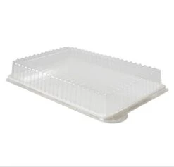 Fineline Settings DDRC810.L Platter Pleasers Clear Plastic Rectangular Dome Lid 10" X 8" - 50 Pcs