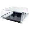 Fineline Settings DDSQ1010.L Platter Pleasers Black Square Plastic Dome Lid 10" X 10" - 50 Pcs