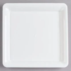 Fineline Settings SQ4212.WH Platter Pleasers White Square Plastic Tray 12" X 12" - 25 Pcs