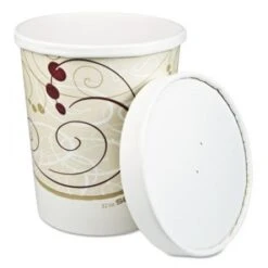 Dart Flexstyle Double Poly Food Containers With Lid, Symphony, 32 Oz., 250 Sets/Carton