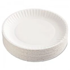 Gold Label Coated White Paper Plates, 9", 1000/Carton