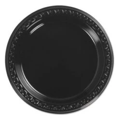 Chinet Black Heavyweight Plastic Plates, 6", 1000/Carton