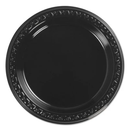 Chinet Black Heavyweight Plastic Plates, 6", 1000/Carton 3 Chinet Black Heavyweight Plastic Plates, 6", 1000/Carton