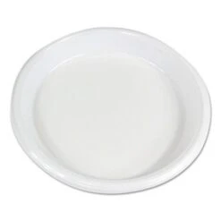 Hi-Impact Plastic Dinnerware, Plate, 10" Diameter, White, 500/Carton