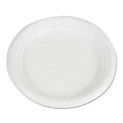 Hi-Impact Plastic Dinnerware, Plate, 6" Diameter, White, 1000/Carton