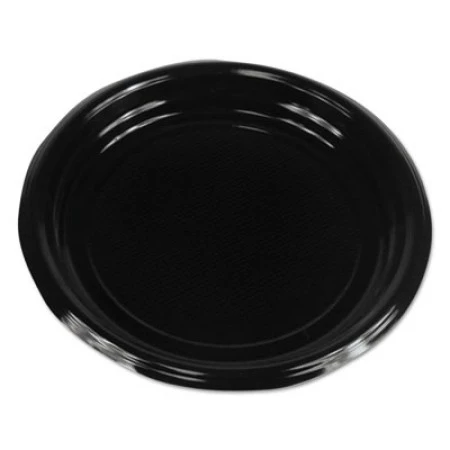 Hi-Impact Plastic Dinnerware, Plate, 9" Diameter, Black, 500/Carton 3 Hi-Impact Plastic Dinnerware, Plate, 9" Diameter, Black, 500/Carton